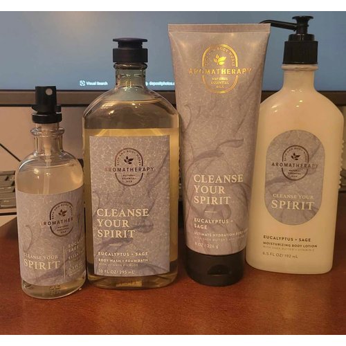 Generic 4 CLEANSE YOUR SPIRIT EUCALYPTUS SAGE Bath wash Body lotion cream oil mist