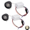 Scpopfer 2Pack 1W Mini Spotlights Indoor 1inch Recessed Showcase Display Under-Cabinet LED Lights Fixture with AC 110V/220V to 3-12V Power Supply LED Driver 3000K Warm-White Lighting Black-Shell