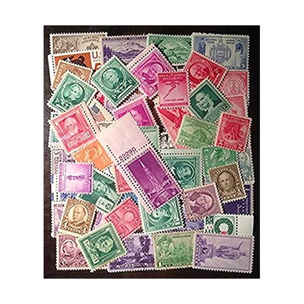 US Stamp Collection 50 Very Old Mint Stamps from 1930s and 1940s