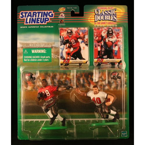 WARRICK DUNN / TAMPA BAY BUCCANEERS & MIKE ALSTOTT / TAMPA BAY BUCCANEERS 1999-2000 NFL Classic Doubles Winning Pairs Starting Lineup Action Figures & Exclusive Collector Trading Cards