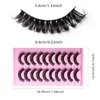False Eyelashes 8mm Faux 3D Lashes Natural Look Fluffy Lashes Pack by Kanviensl, 10 Pairs