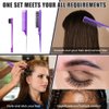 BRIMFULITE 3 Pcs Hair Brush Set with 1 Edge Brush, 1 Rat Tail Comb, 1 Bristle Hair Brush for Slicking Back Hair, Controlling Flyaway, Braiding for Women Men Babies (Purple)