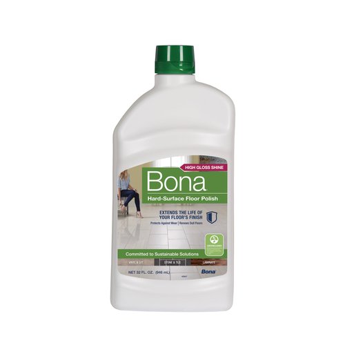 Bona Multi-Surface Floor Polish - 32 fl oz - High Gloss Shine - 32 oz covers 500sq ft of flooring - for use on Stone, Tile, Laminate, and Vinyl Floors
