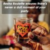 Caresha Please Resha Roulette Card, A Drinking Card Game for Parties and More, Includes 120 Cards and 4 Shot Glasses, Adult Drinking Game, Roulette Shot Drunk Lovers Card Game