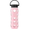 Lifefactory 22-Ounce BPA-Free Glass Water Bottle with Classic Cap and Protective Silicone Sleeve, Desert Rose