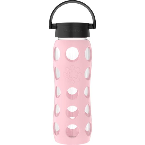 Lifefactory 22-Ounce BPA-Free Glass Water Bottle with Classic Cap and Protective Silicone Sleeve, Desert Rose