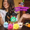 HyDren 8 Pack Squeaky Dog Toys Balls 2 in1 Soft Stuffed Plush 4" Dog Balls with Squeakers Small Dog Squeak Toy Monster Dog Chewers Bulk for Small Medium Puppy Pets Dogs Birthday Gift