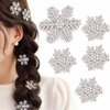 BARTOSI Snowflake Hair Clips Crystal Snowflake Hair Pins Sparkly Rhinestone Hair Barrettes Christmas Hair Accessories for Women (Pack of 5)