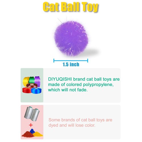 DIYUQISHI 50 PCS Cat Ball Toys for Indoor Cats, Interactive Cat Toy Balls for Exercise and Entertainment Cat Toys for Small and Medium Breed Sizes