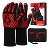 Pro-Series BBQ Gloves - Heat Resistant Grill, Grilling, and Oven Gloves for Culinary Experts - Extreme Fireproof Protection, Silicone Grip, Extra Long Mitts - Indoor & Outdoor - with Protective case