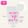 You Can't Sip With Us Party Cups, Set of 12-16oz White and Pink Cups for Girls Night Decorations, Mean Birthday Cups, Girls Weekend, Bachelorette Party Favors, or Adults Paint and Sip Decorations