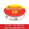 Starrett Tape Measure Stix with Adhesive Backing - Mount to Work Bench, Saw Table, Drafting Table - 1/2" x 12', English Metric, Right-Left Reading - SM412WRL
