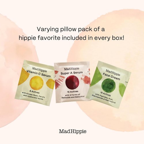 Mad Hippie Cream Cleanser - Hydrating Facial Cleanser with Jojoba Oil, Green Tea, Orchid Extract, and Hyaluronic Acid, Gentle Face Cleanser for Dry, Sensitive Skin, 4 Fl Oz + Skin Care Pillow Pack