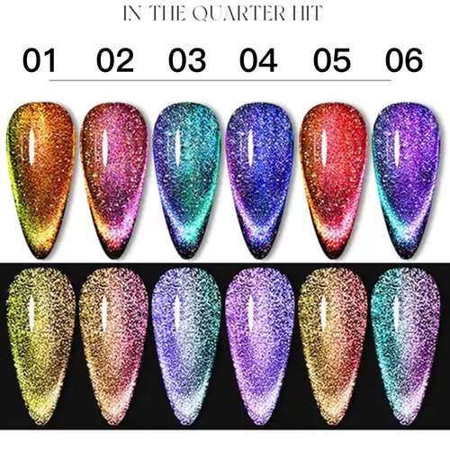 Gsnagole 9D Reflective Cat Eye Gel Nail Polish Set 2 Bottles with Magnetic Stick Chameleon Holographic Sparkling Galaxy Effect Soak Off Manicure DIY at Home (9DMHMY-4-Blue Purple)