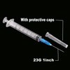 100Pack 3ml/cc with 23 G Safety Luer-Slip Individually Wrapped
