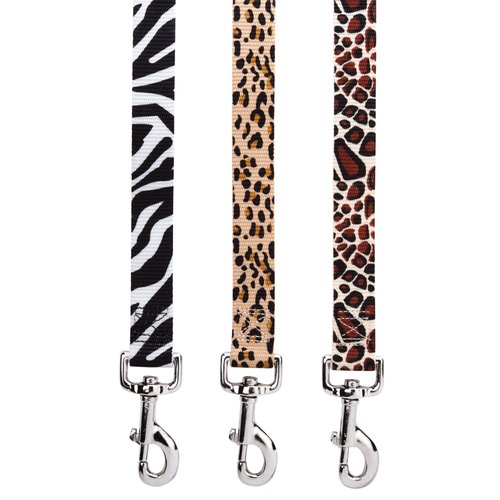 East Side Collection Animal Print Dog Leash, 4-Feet x 5/8-Inch Lead, Zebra
