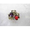 small mini metal heart shaped jeweled antique style bronze hair claw clip: Set B (Primary color: Brown)