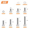 HELIFOUNER 350 Pieces M4 x 6mm /8mm /12mm /16mm /20mm /25mm /30mm, Hex Socket Head Cap Screws Bolts Washers Nuts Kit, 304 Stainless Steel
