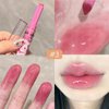 Mrettick 3 Colors Jelly Lipstick, Tinted Lip Gloss Heart Shape Lip Stain, Mirror Hydrating Jelly Love Lipstick, Long Lasting Moisturizing Tinted Lip Balm, Non-sticky (A)