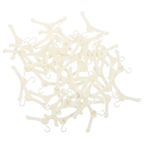 STOBOK Doll Clothes Hangers Coat Hangers Mini Clothes Hangers Plastic Doll Clothes Hanger for Girl Dolls Clothes Dollhouse Furniture Accessories (White)