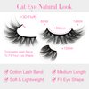 False Lashes Natural Look Eyelashes - 14 Pairs 14mm Faux 3D Mink False Eyelashes Natural Looking Fluffy Cat Eye Wispy Strip Lashes Pack by EMEDA (ZH01）