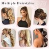 SEGO Pro Ponytail Extensions Human Hair Long Ponytail Hair Extensions with Magic Paste Wrap Around Clip in Ponytail Extensions Real Human Hair,20inch #18P613 Gold Blonde Mixed Bleach Blonde,95g