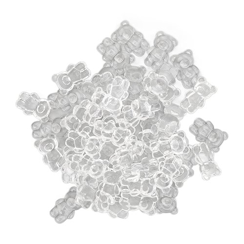 50pcs Nail Polish Color Card Transparent Acrylic Cute Cartoon Bear Shaped Nail Art Color Display ...