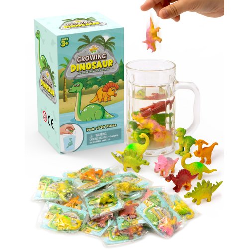 IPIDIPI TOYS Water Growing Dinosaur Toys for Kids – Fun Party Favors, Stocking Stuffers, Birthday Games, Christmas Gifts, Cool Mini Dino Holiday Prizes – Random Color, Pack of 30