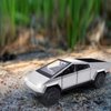 Cybertruck Model: 1/24 Diecast Metal Toy Trucks with Lights and Sounds, Mini Vehicles Toys for Boys, Ages 3 and Up (Silver)