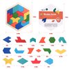 Vanmor Wooden Hexagon Tangram Puzzle for Kids Adults - Geometric Shape Pattern Blocks Brain Teaser Puzzles with 60 Solution, Fun Challenging Logic Mind Puzzles Travel Games for Overall Ages Road Trip