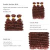 Reddish Brown Bundles Human Hair Color 33 Loose Deep Curly Bundles Copper Red Brown Deep Wave Bundles 22 22 22 Inch Double Weft Brazilian Remy Hair Extensions Silky and Soft for Black Women