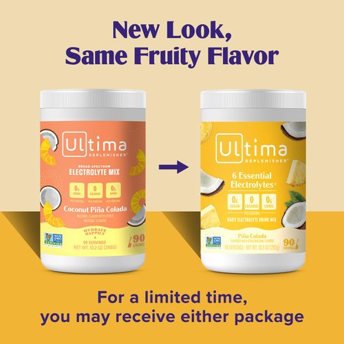 Ultima Replenisher Mocktini Electrolyte Drink Mix – Piña Colada, 90 Servings – Hydration Powder with 6 Electrolytes & Trace Minerals – Keto Friendly, Non-GMO & Sugar-Free Electrolyte Powder