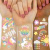 118 PCS Unicorn Rainbow Temporary Tattoo Kids, Glitter Crown Fake Tattoo for Girls’ Party Favors Kids Birthday Supplies Decorations, Princess Tattoos Sticker for Kids 6 7 8 9 10 year
