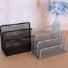 VANRA Small Letter Sorter Desktop File Holder Organizer Metal Mesh with 3 Vertical Upright Compartments (Silver)