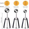 Cookie Scoop Set, 3Pcs Ice Cream Scoop, Cookie Scoops for Baking Set of 3, 18/8 Stainless Steel Cookie Scooper for Baking, Ice Cream Scooper with Trigger Release, Cookie Dough Scoop with Non-slip Grip