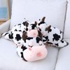 Jensquaify Cow Stuffed Animals, Cute Cow Plush Pillow Toy Cow Plushie Throw Pillow Gifts for Kids, 11.8"