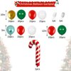Christmas Balloon Garland Arch Kit, Xmas Balloon Decorations with Red Candy Elf Foil Balloons, Metallic Green Red Gold White Balloons for New Year Kids Birthday Baby Shower Party