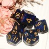 Galaxy DND Dice 7Pieces, Glitter Sparkle Cosmic Blue Black Mixed Polyhedral DND Dice for RPG MTG Table Game Dice