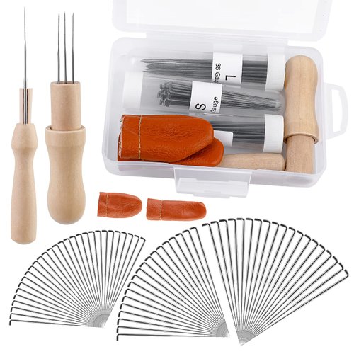 Mayboos 74 Pcs Needles Wool Felting Needles Tools Needle Felting Supplies Felting Tools Needle Felting Tool with 3 Sizes Felting Needles for Beginner Professional