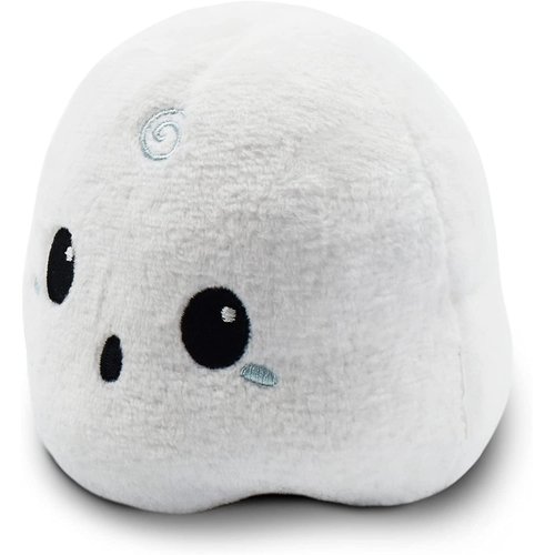 TeeTurtle - The Original Reversible Ghost Plushie - White + Black - Cute Sensory Fidget Stuffed Animals That Show Your Mood - Perfect for Halloween!