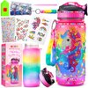 Decorate Your Own Water Bottle Kits for Girls - Kids Water Bottle Birthday Gifts for 4 5 6 7 8-12 Year Old Girl Diy Unicorn Birthday Decorations Arts and Crafts for Kids Ages 6-8 Girls Christmas Gift