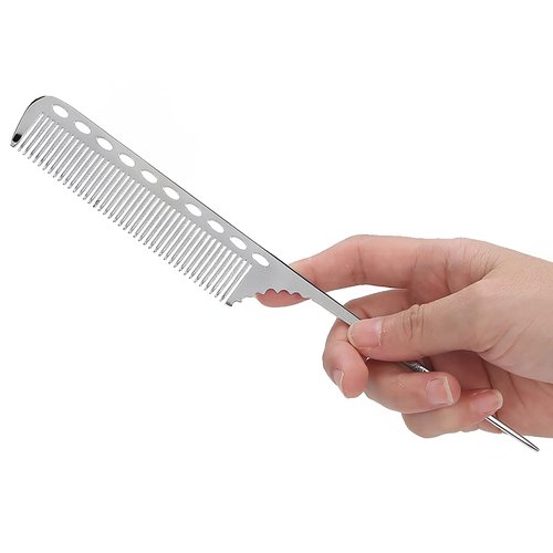 Tail Comb Stable Hair Cutting Comb Portable Hair Comb for Men and Women for Daily Life for Home (Silver Gray)