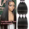 UNICE Hair 10A Malaysian Straight Human Hair 3 Bundles Unprocessed Virgin Human Hair Weave Extensions 12 14 16 inch
