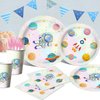 Iemctsy 96PCS Space Themed Party Decorations - Space Birthday Decorations Space Party Favors, Space Plates Napkins Disposable Dinnerware for Birthday Christmas Party Decorations Serve 24