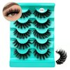 Mink Lashes Strip Eyelashes Fluffy Volume False Eyelashes that Look Like Extensions Glamour Wispy Curly Fake Lashes 5 Pairs Pack