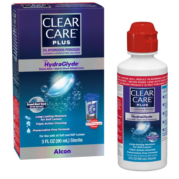 Clear Care Plus Cleaning Solution Travel Pack, 3 Fl Oz - Cleaning and Disinfecting Solution with Lens Case