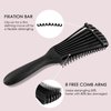 Linkidea 4 Pack Detangling Octopus Brush and Cushion 9 Row Nylon Bristle Styling Brush, Flexible Bristles Detangling Styling HairBrush