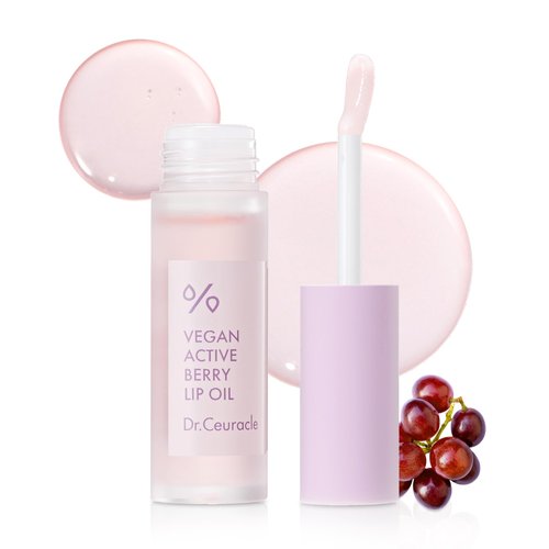 Dr.Ceuracle by leegeehaam Vegan Active Berry Lip Oil (4.5ml / 0.15 fl. oz.) - Moisturizing Lip Gloss for Dry and Chapped Lips, Long-Lasting Glow