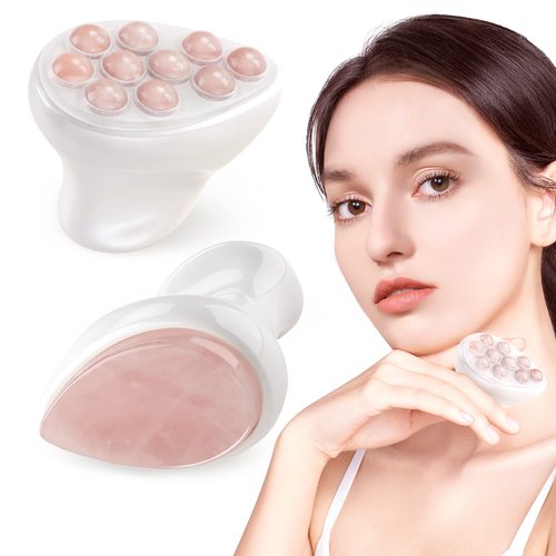 BEAUTYFACTOR Ice Jade Roller & Gua Sha Facial Tools Face Roller for Skin Care,Facial Roller Gua Sha Tool for Puffiness and Redness Reducing Skin Care Routine