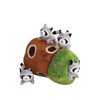 Glow Pups Raccoon in Tree Hide and Seek Dog Toy for Small and Medium Size Dogs, Plush Raccoon Inside Trunk Dog Toy with Squeaker, Interactive Burrow Dog Toy (Tree with Raccoons, Medium)